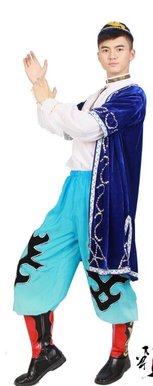 05MZ059_高档新疆舞蹈服装演出服装男装维吾尔族舞台装