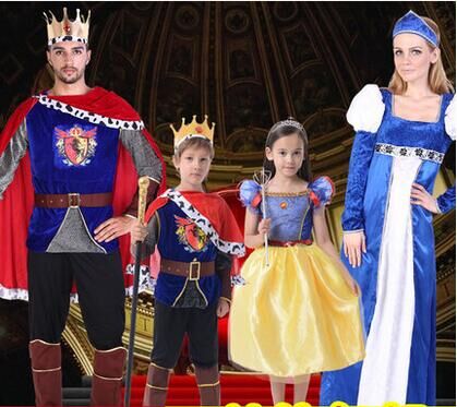 10GW094_成人王后女王皇后服装亲子服 王子儿童国王服装