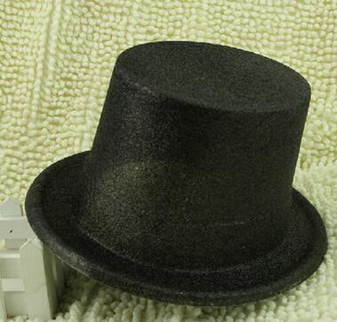13PS0115_爵士帽子 礼帽 林肯帽 魔术师帽 金葱粉高帽黑色